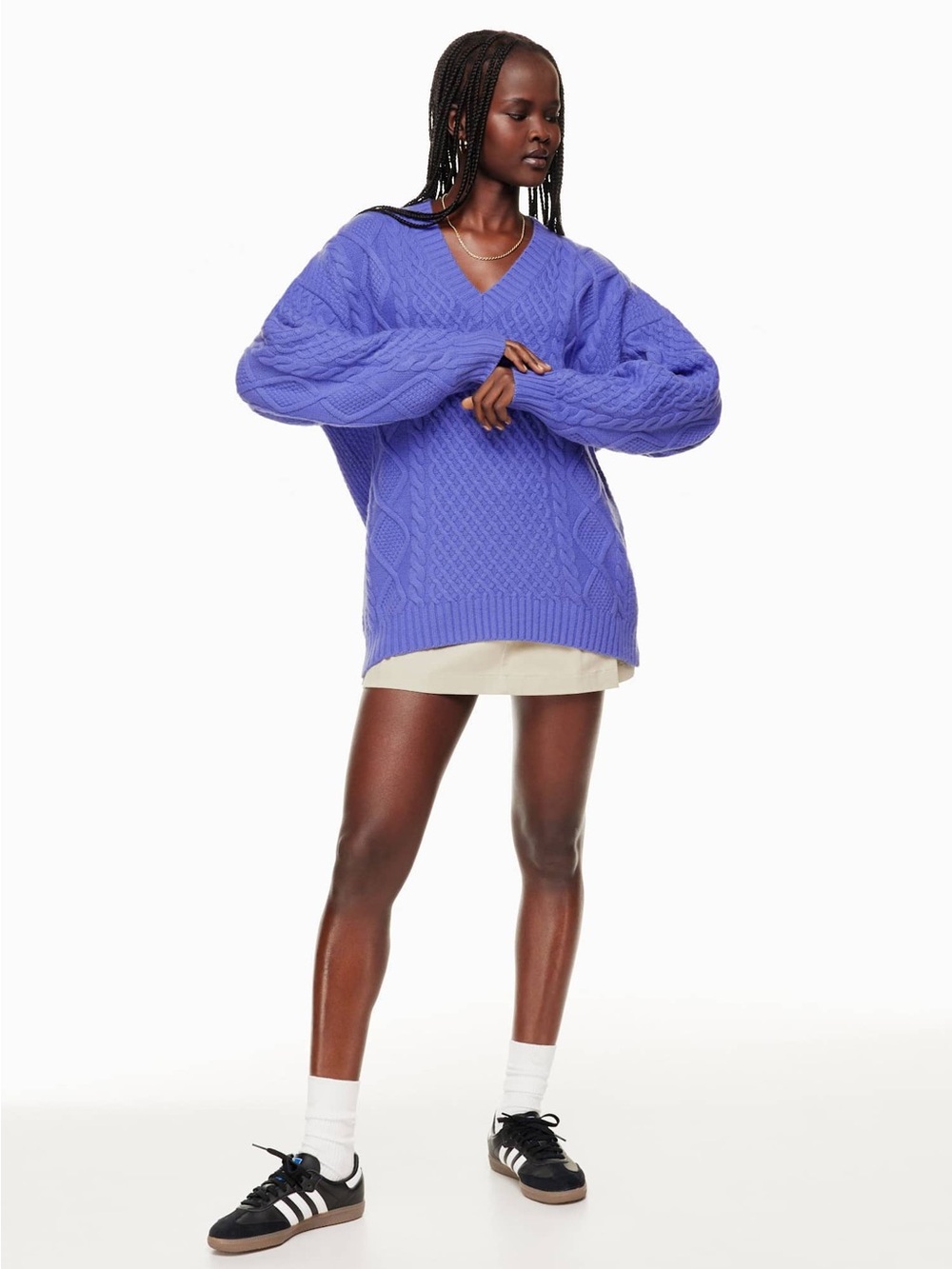 Sunday Best V-Neck Merino Wool Cable-Knit Sweater